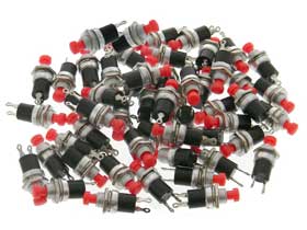 50 Pack Hobby Grade Mini Push Button Switch SPST-N.O.